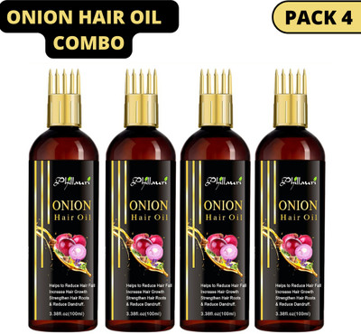 Phillauri Onion Pack Of 4 Hair Oil  (400 Ml) For Rs. 115 @ 79 %