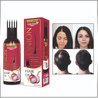 panchvati ONION OIL WITH COMB APPLICATOR- REDUCES HAIR FALL, 100ML (PACK OF 2)… Hair Oil(200 ml)