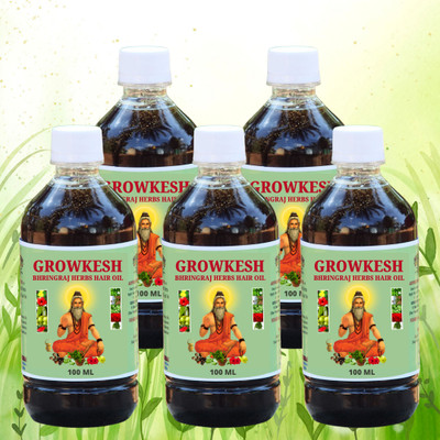 Growkesh Bhringraj Herbal Oil for Long & Shiny -Nature's Secrets in Every Drop Hair Oil(500 ml)