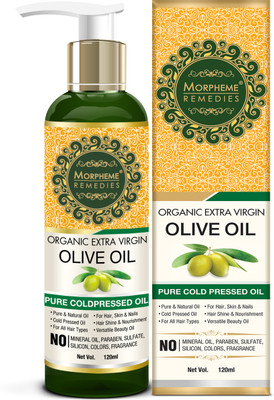 Morpheme Remedies Extra Virgin Olive Oil Pure ColdPressed Oil for Hair & Skin Hair Oil(120 ml)