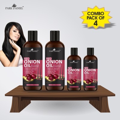 PARK DANIEL Premium Red Onion Herbal Hair Oil - For Healthy and Shiny Hair Combo Pack Of 4 - ( 2 Pack of 100ml & 2 Pack of 60 ml ) Hair Oil(320 ml)