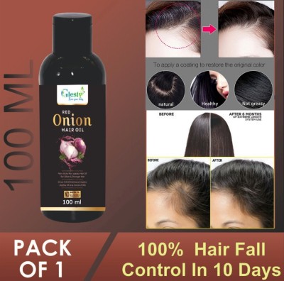 glesty Onion Oil for Hair Regrowth & Hair Fall Control Hair Oil -100ml (Pack of 1) Hair Oil(100 ml)