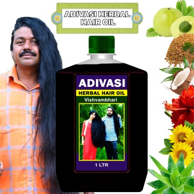 Vishvambhari Adiwasi Herbal Kesh tel with Natural Rosemary essential & Biotin for Control Hair Oil(1 L)