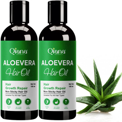 Qiana Aloe Vera Hair Oil – Calms Itchy Scalp & Adds Natural Glow - Pack of 2 Hair Oil(100 ml)