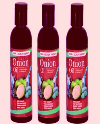Manarya Sun's Heart Onion Hair Oil 100ml With Moroccan Argan Oil Pack Of 3 Hair Oil(300 ml)