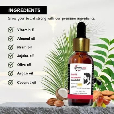 DermaXcel Natural Beard & Moustache Growth Oil Hair Oil(1 g)