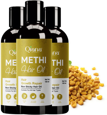 Qiana Methi Hair Oil – Fights Dandruff & Soothes Scalp - Pack of 3 Hair Oil(100 ml)