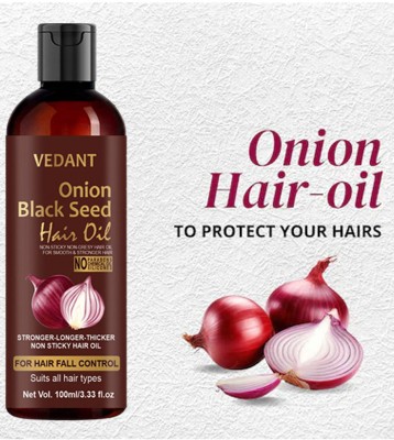 Vedant Onion Hair Oil For Soft and Strong Hair Growth Oil Ved and Reduces Hairfal Hair Oil(100 ml)