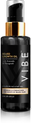 VIBE Beard and Hair Growth Oil for faster beard growth and thicker looking beard | Natural Actives Only | No Harmful Chemicals | Best Beard Oil Hair Oil(50 ml)