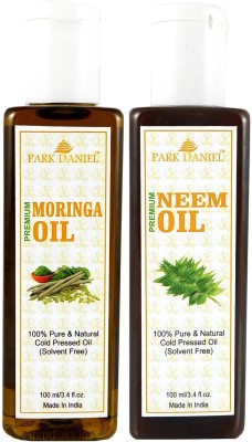 PARK DANIEL Premium Moringa oil and Neem oil combo of 2 bottles of 100 ml (200ml) Hair Oil(200 ml)