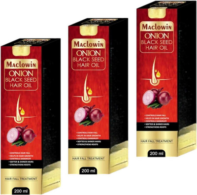DOOMSDAY MACLOWIN ONION HAIR OIL FOR CONTROL HAIR FALL & SOFTER HAIRS PACK OF 200ml x 3 Hair Oil(600 ml)