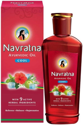 Navratna Red Ayurvedic Cool Hair Oil 450ml Hair Oil(450 ml)