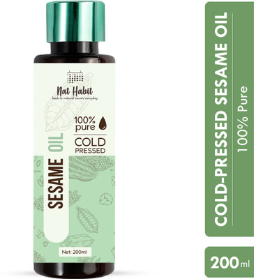 Nat Habit Cold Pressed Sesame Oil For Hair Growth & Body Massage|Certified Ayurvedic Hair Oil(200 ml)