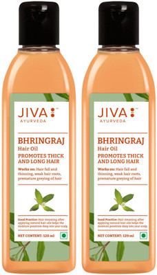 JIVA Bhringraj Hair Oil - 120 ml - Pack of 2 Hair Oil(240 ml)
