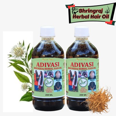 Growkesh Adivasi Bhringraj Herbal Hair Oil For Silky-Smooth Hair & Strong Hair Oil(500 ml)