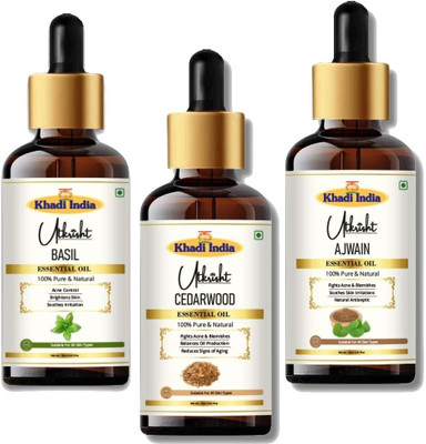 Utkrisht Khadi Basil, Ajwain & Cedarwood Essential Oil | Hair Fall Control & Scalp Care Hair Oil(45 ml)