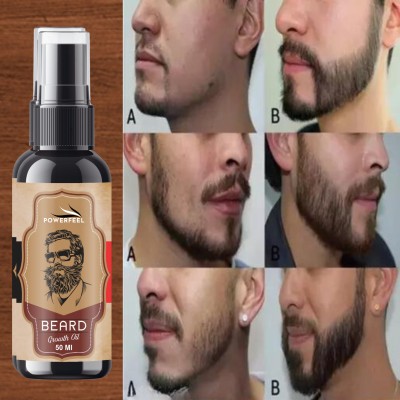 POWERFEEL Beard Oil For Beard Hair Growth and Moustache for Men Beard  Hair Oil(50 ml)