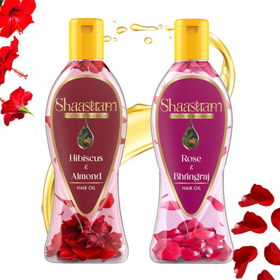 Shaastram Hibiscus Almond & Rose Bhringraj Combo with Real Ayurvedic Herbs Extract Herbal Hair Oil(360 ml)