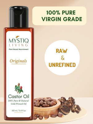 Mystiq Living Castor Oil (Cold Pressed) For Skin & Hair Growth (Organic)(100 ml)