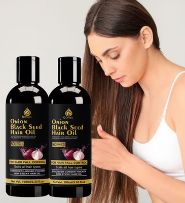 6Drops Onion Black Seed Oil – Repairs Hair Damage Naturally – 2 Pack Hair Oil(100 ml)