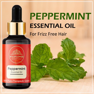 Wildflower essentials Peppermint Essential Oil Undiluted Pure & Natural For Frizz Free Hair Hair Oil(15 ml)