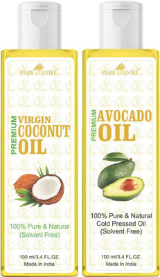 PARK DANIEL Organic Avocado oil and Virgin Coconut oil combo pack of 2 bottles of 100 ml(200 ml) Hair Oil(200 ml)