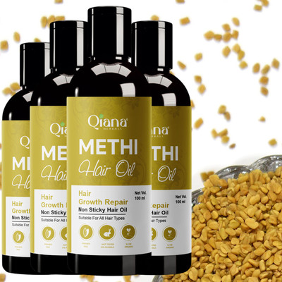 Qiana Methi Hair Oil – Treats Breakage & Split Ends - Pack of 4 Hair Oil(100 ml)