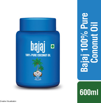 BAJAJ 100% Pure Coconut Oil 600ml Wide Mouth Jar Hair Oil(600 ml)