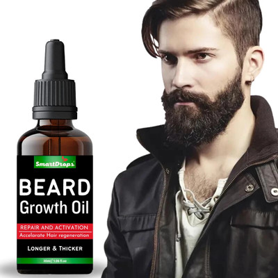 smartdrops Beard Growth Oil | Non Sticky| Nourishes & Strengthens Uneven Patchy Beard Hair Oil(30 ml)