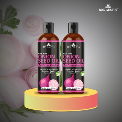 Bon Austin Premium Onion Seed Herbal Hair Oil - For Hair Growth and Anti Hair Fall Combo Pack Of 2 Bottle of 100 ml(200ml) Hair Oil(200 ml)