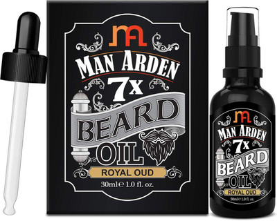 Man Arden 7X Beard Oil (Royal Oud), 7 Premium Oils For Beard Growth & Nourishment Hair Oil(30 ml)