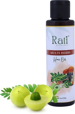 Rati Ayurveda Multi-Herbs Hair Oil Revitalizes, Reduces Breakage, Enhances Scalp Hair Oil(100 g)