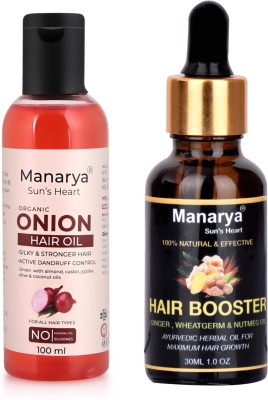 Manarya Sun's Heart Organic Effective Onion & Ginger Hair Growth Oil Hair Oil(130 ml)