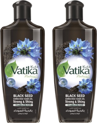 VATIKA Black Seed Enriched For Strong & Shiny Hair Oil Imported Pack of 2( EACH 200 ML) Hair Oil(400 ml)