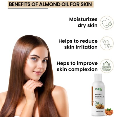 Edith Rosemary & Sweet Almond Oil Combo for Moisturizing, Hair & Skin Care Hair Oil(200 ml)