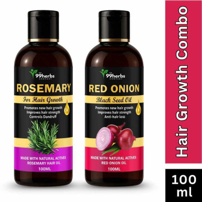 The 99 Herbs Company (Combo Pack) Rosemary + Red Onion Hair Oil 100ml | Anti Hair Fall Oil Hair Oil(100 g)