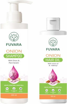 FUVARA onion hair oil 100ml &onion hair shampoo 200ml (combo kit) Hair Oil(300 ml)