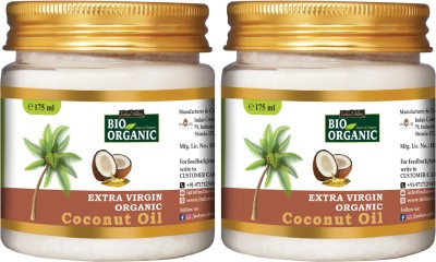 Indus Valley Bio Organic Extra Virgin Coconut Oil For Body, Hair, Skin & Baby Massage Hair Oil(350 ml)