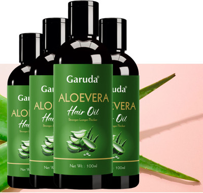 Garuda Aloe Vera Hair Oil – Gentle on Hair, Tough on Frizz - Pack of 4 Hair Oil(100 ml)