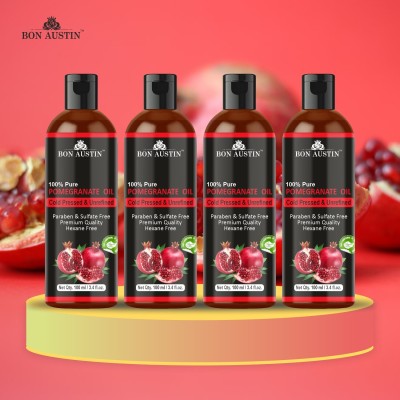Bon Austin Premium Pomegranate Herbal Hair Oil For Hair Growth and Controls Hair Fall Combo Pack Of 4 Bottle of 100 ml(400ml) Hair Oil(400 ml)