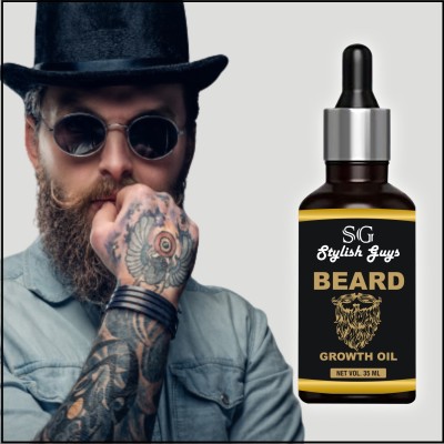 STYLISHGUYS eard Hair Growth Oil For Faster Beard Growth And Thicker Looking Beard Hair Oil(35 ml)