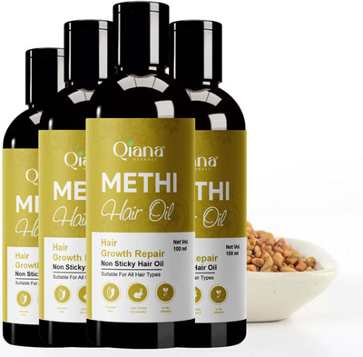 Qiana Methi Hair Oil – Perfect for Dull, Lifeless Hair - Pack of 4 Hair Oil(100 ml)