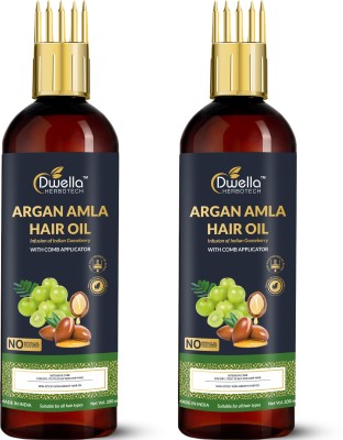 DWELLA HERBOTECH Argan amla Hair Oil - for Nourishment , Moisturization & Daily Care - Pack of 2 Hair Oil(400 ml)