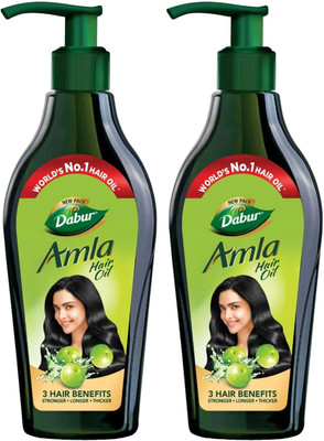 Dabur Amla Hair Oil - 2x550ml| For Strong, Long and Thick hair | Controls Hair Fall Hair Oil(1100 ml)