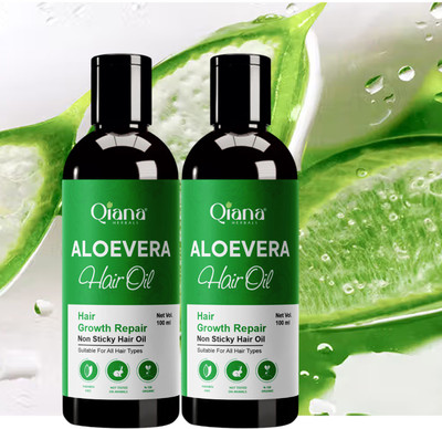 Qiana Aloe Vera Hair Oil – Clean, Cool, Calm Hair Nourish - Pack of 2 Hair Oil(100 ml)