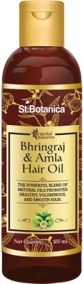 Oriental Botanics Bhringraj & Amla Hair Oil With Comb Applicator, 100ml - Promotes Healthy, Voluminous & Smooth Hair Hair Oil(100 ml)