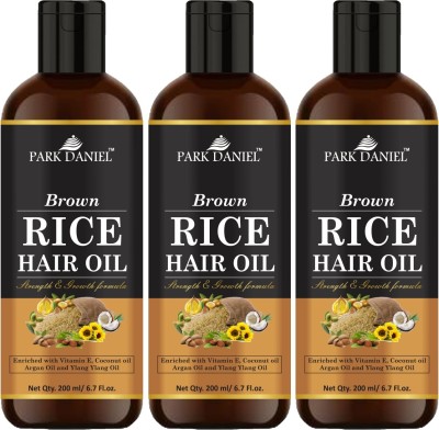 PARK DANIEL Premium Brown Rice Hair Oil Enriched With Vitamin E - For Strength and Hair GrowthCombo Pack 3 Bottle of 200 ml(600 ml) Hair Oil(600 ml)