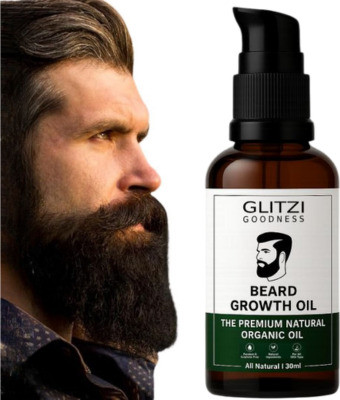 Glitzi Beard Oil -Beard & Mooch Growth Oil – Beard Hair Oil 0.7 Hair Oil(30 ml)