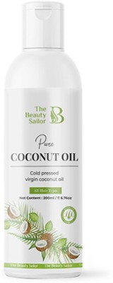 The Beauty Sailor Pure Coconut Oil for hair growth and skin for men and women Cold pressed oil Hair Oil(200 ml)