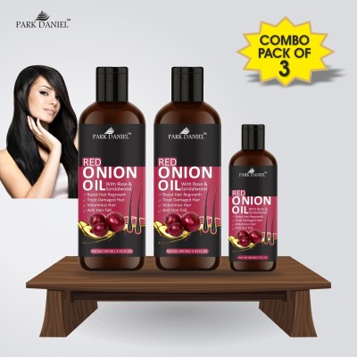 PARK DANIEL Premium Red Onion Herbal Hair Oil - For Healthy and Shiny Hair Combo Pack Of 3 - ( 2 Pack of 100ml & 1 Pack of 60 ml ) Hair Oil(260 ml)